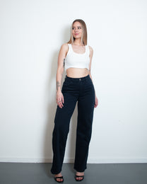 #002 - INSEAM 78CM - THE BAGGY STRAIGHT LEG STRETCHY Jeans NAVY | SEISHIKI STUDIO