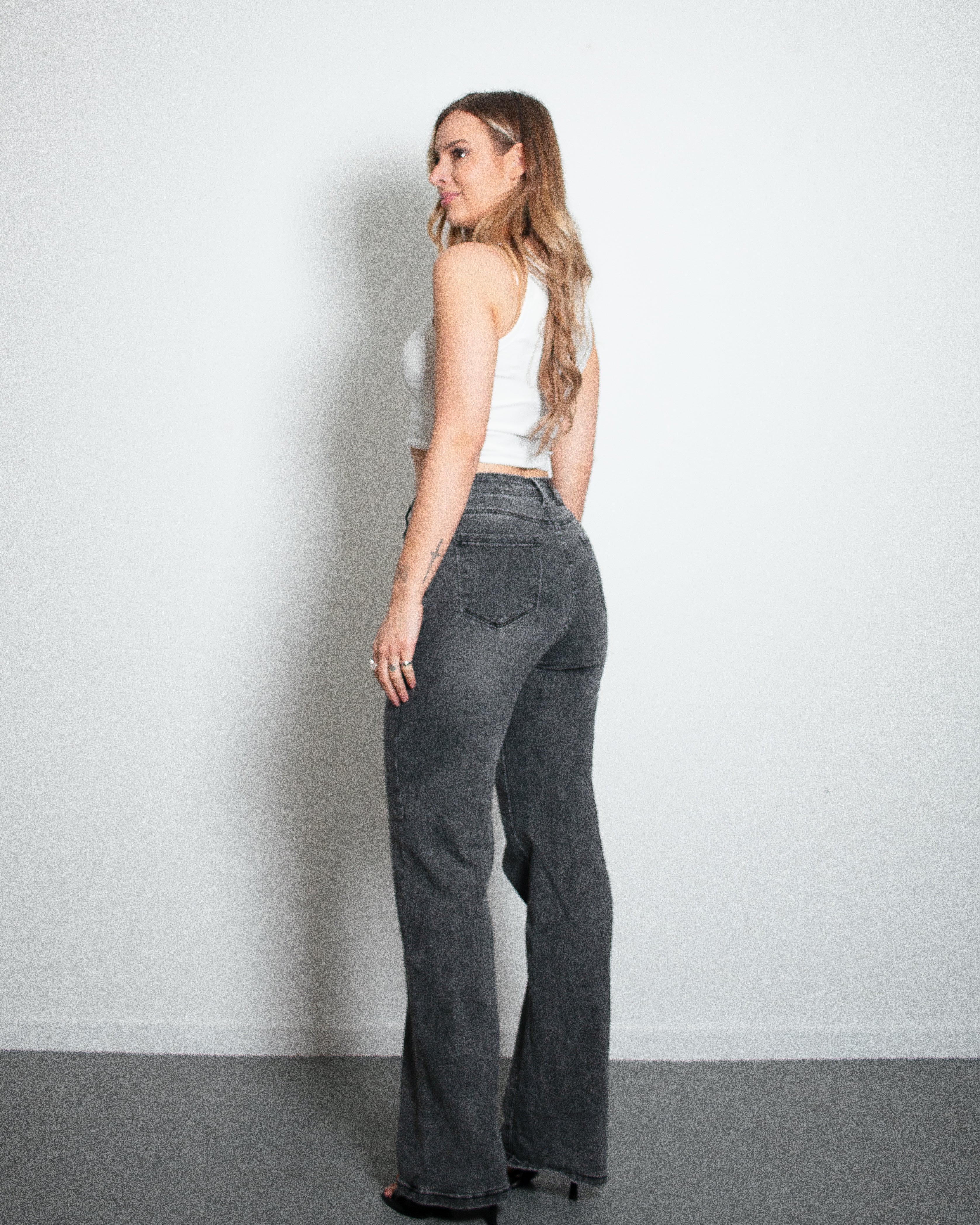 KOTA DARK GREY Wide Leg Jeans - INSEAM 80CM | SEISHIKI STUDIO