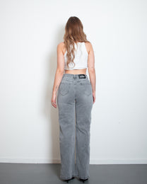 BUTTER FLEX - SUPER STRETCHY SOFT GREY WASH WIDE LEG JEANS - INSEAM 80CM - OTOSU - SEISHIKI STUDIO