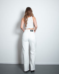 #002 - INSEAM 78CM - THE BAGGY STRAIGHT LEG STRETCHY Jeans WHITE | SEISHIKI STUDIO