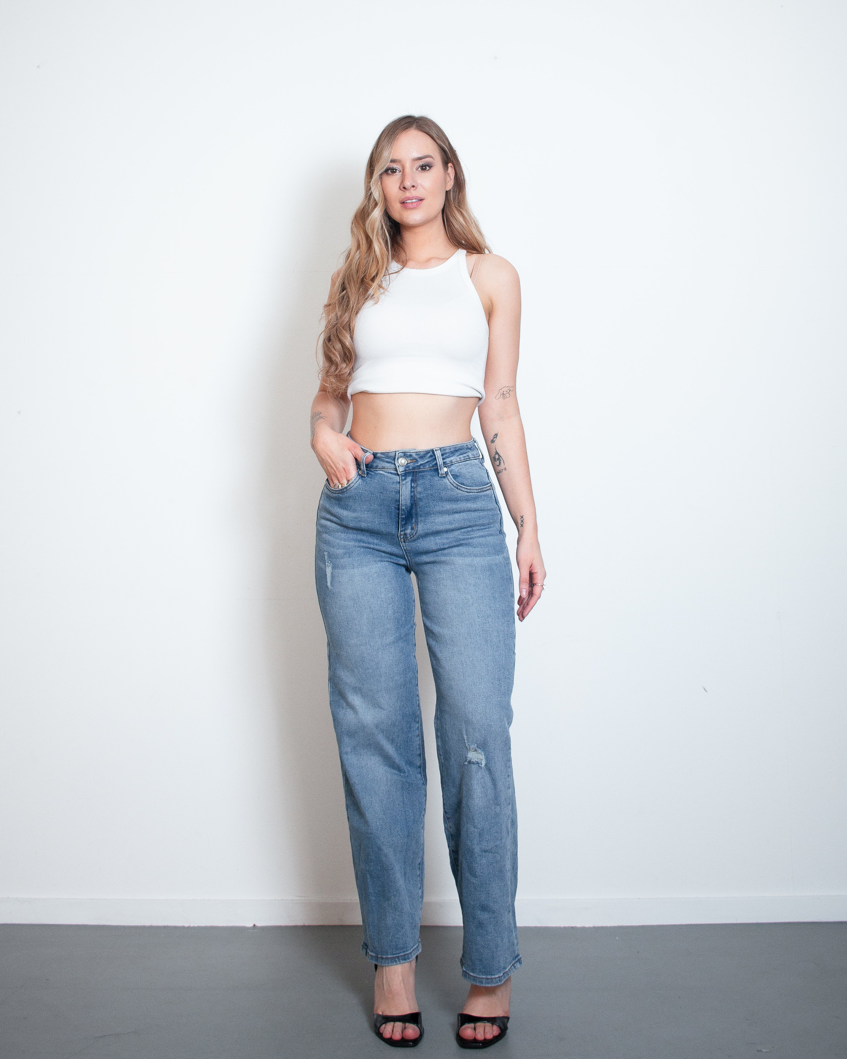 SHIHIRO Wide Leg Jeans - IL 73CM