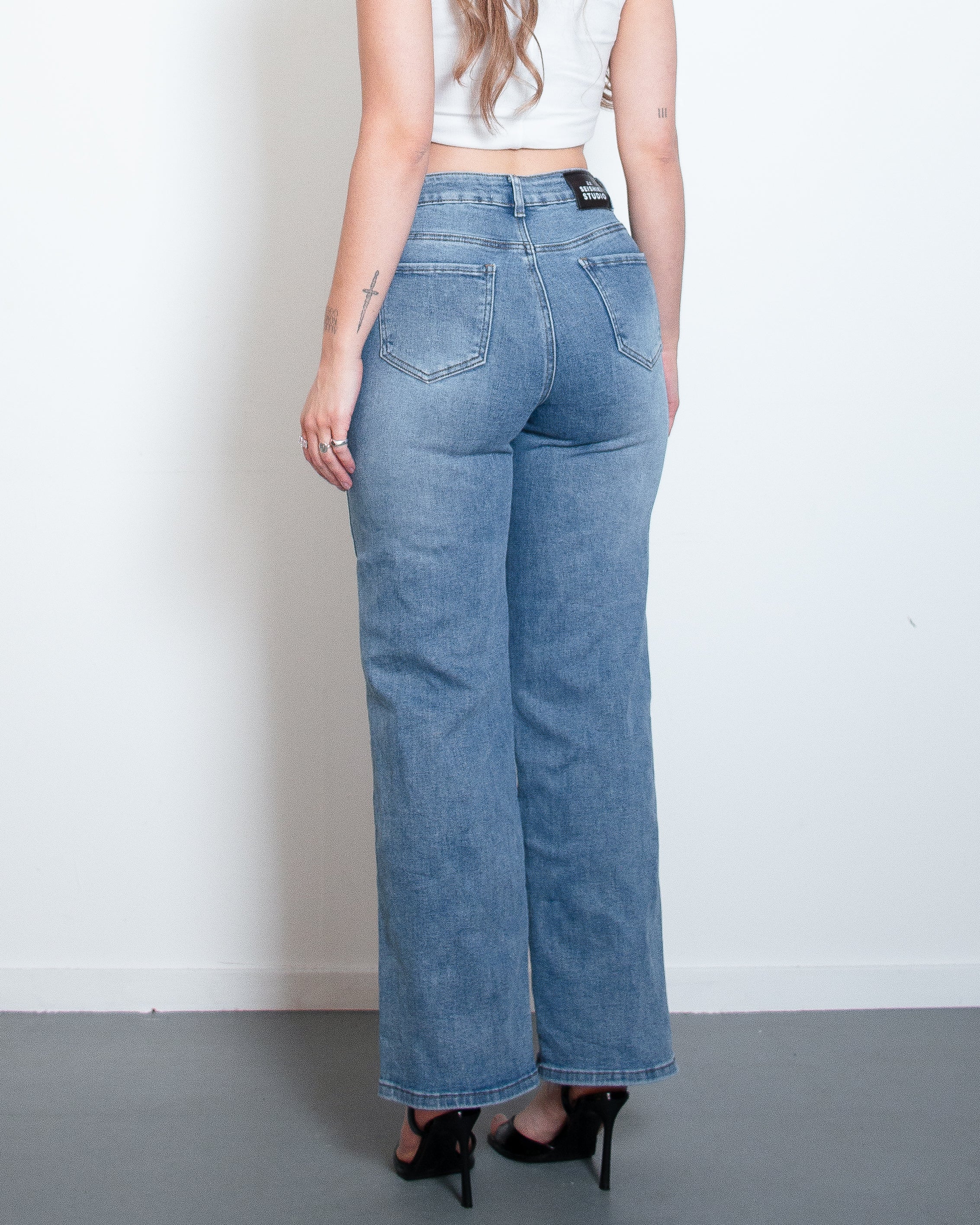 SHIHIRO Wide Leg Jeans - IL 73CM