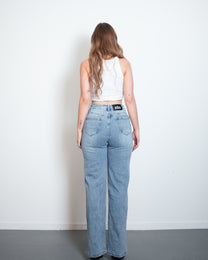 INSEAM 80CM - SUPER STRETCHY STRAIGHT LEG MEDIUM VINTAGE WASH JEANS | SEISHIKI STUDIO