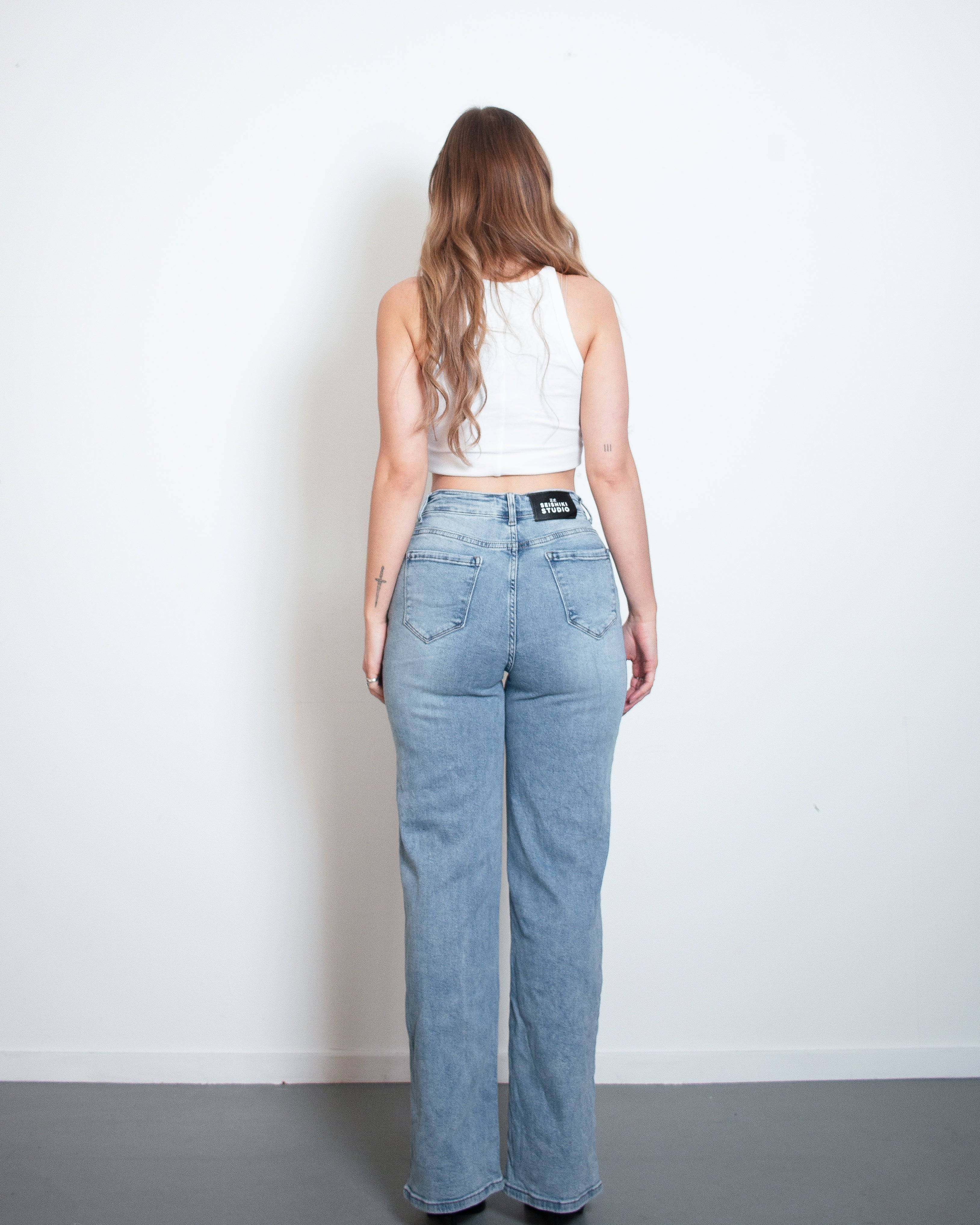 SUPER STRETCHY STRAIGHT LEG MEDIUM VINTAGE WASH JEANS - INSEAM 80CM - EITO - SEISHIKI STUDIO