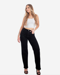 STRETCHY BLACK Straight Leg Jeans | SEISHIKI STUDIO