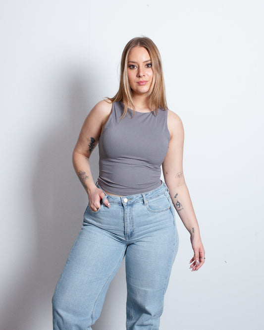 MIJIKAI Crop Top GREY