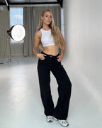 MEGAMI Wide Leg JEANS BLACK - INSEAM 78CM