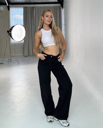 INSEAM 78CM - STRETCHY EXTRA THICK Wide Leg JEANS BLACK - INSEAM 78CM | SEISHIKI STUDIO