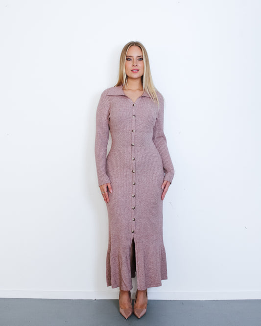 SHIORI Sweater Dress GREY/TAUPE