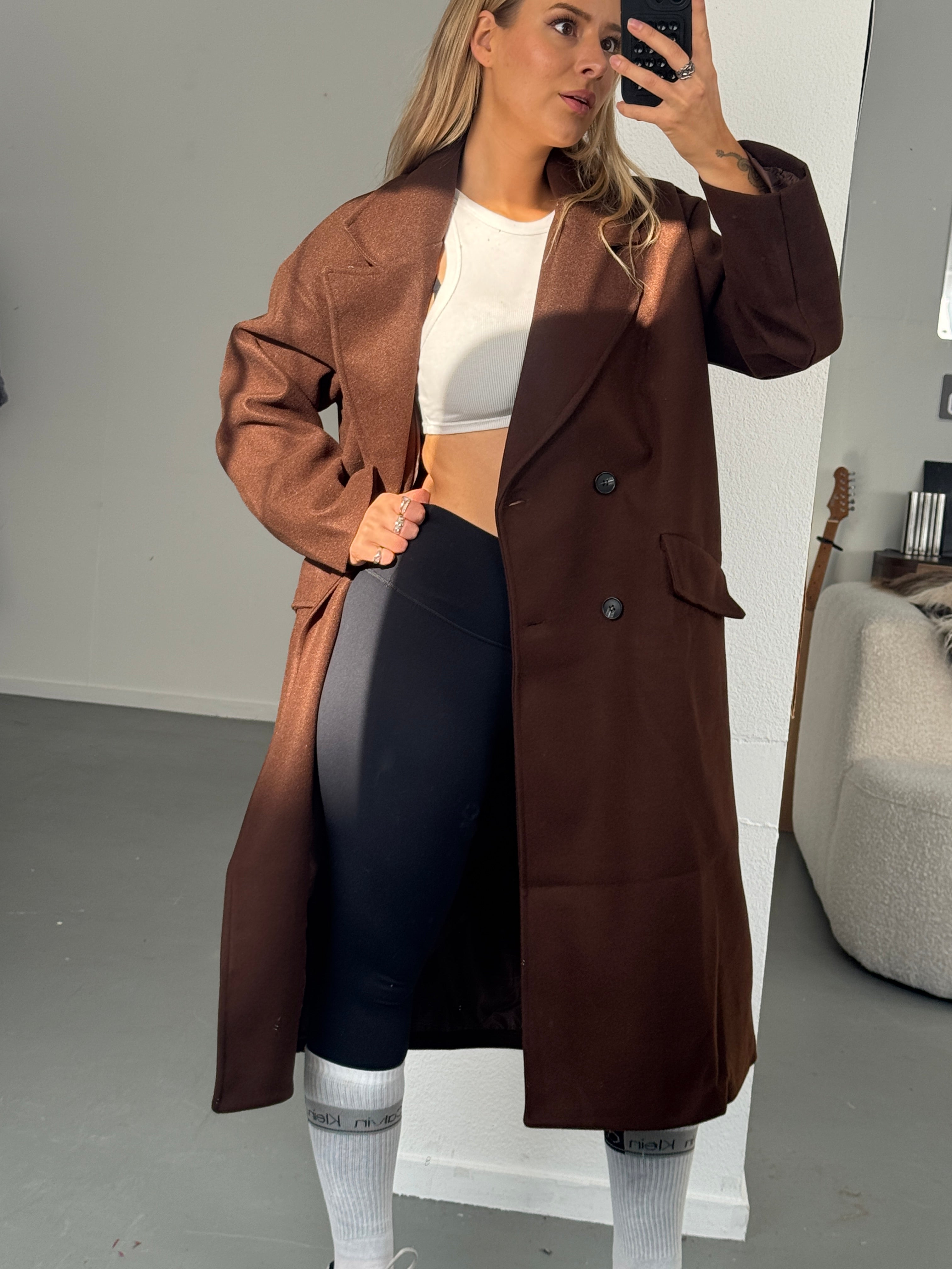 ICHI Coat DARK BROWN