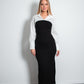 SHIKKU Dress BLACK/WHITE