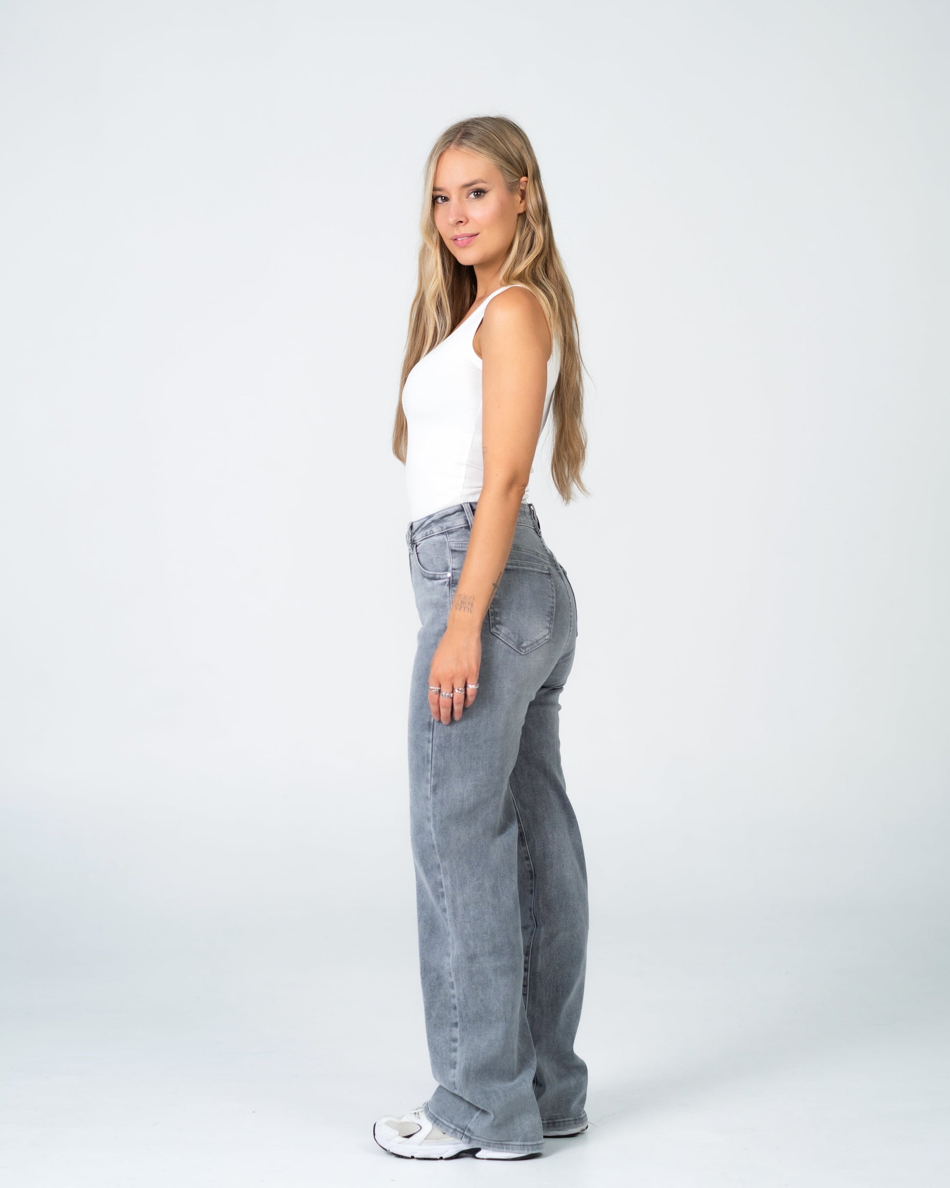 MAINICHI Wide Leg Jeans GREY - IL 79CM