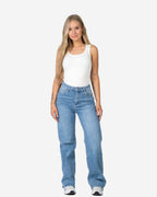 MAINICHI Wide Leg Jeans BLUE - INSEAM 79CM