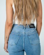 MAINICHI Wide Leg Jeans BLUE - INSEAM 79CM