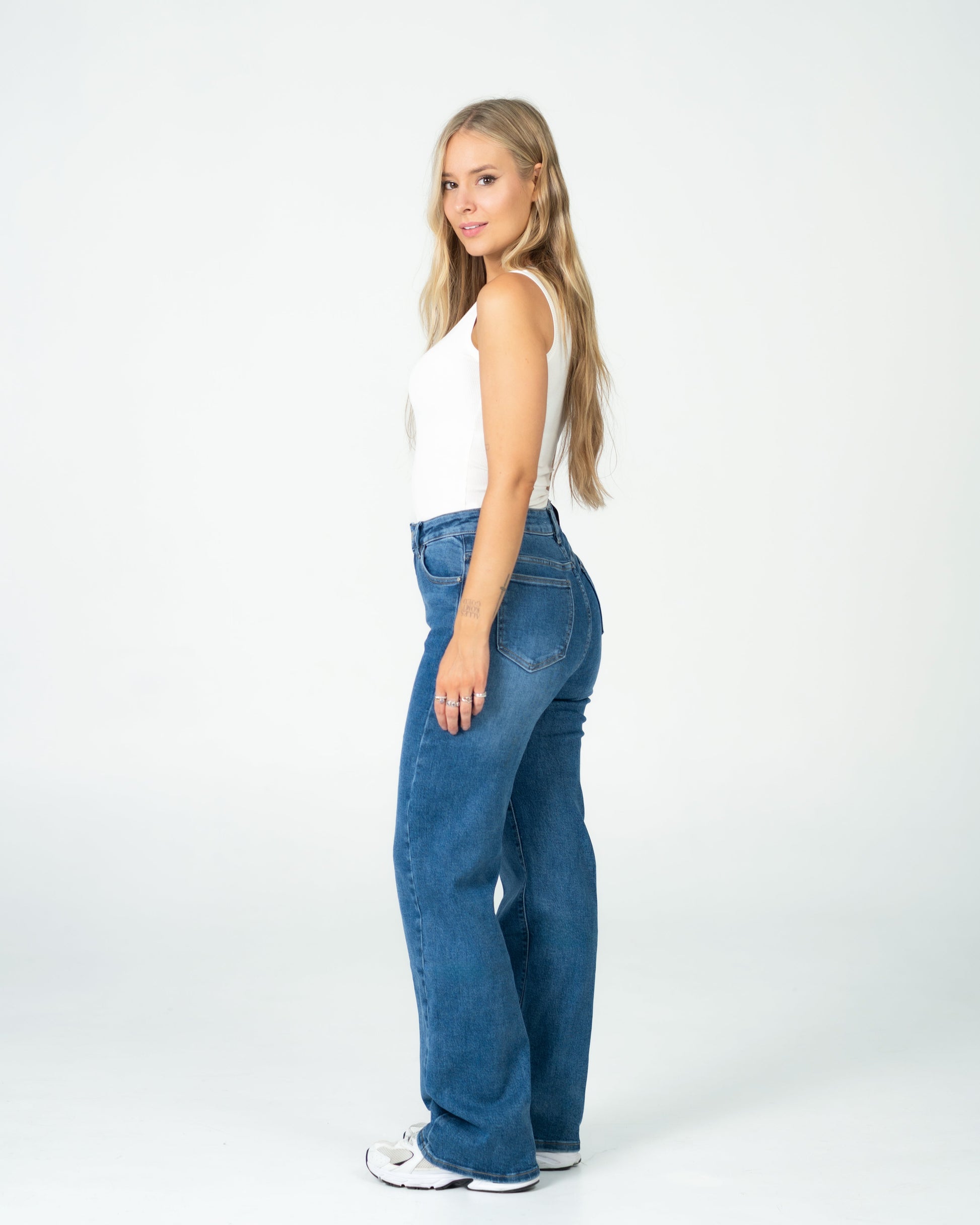MAINICHI Wide Leg Jeans ULTRA DARK WASH - INSEAM 79CM