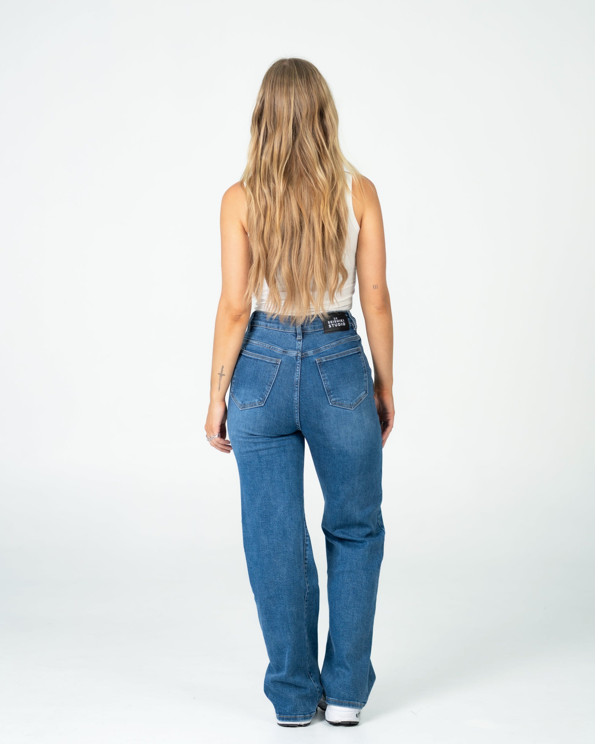 MAINICHI Wide Leg Jeans ULTRA DARK WASH - INSEAM 79CM