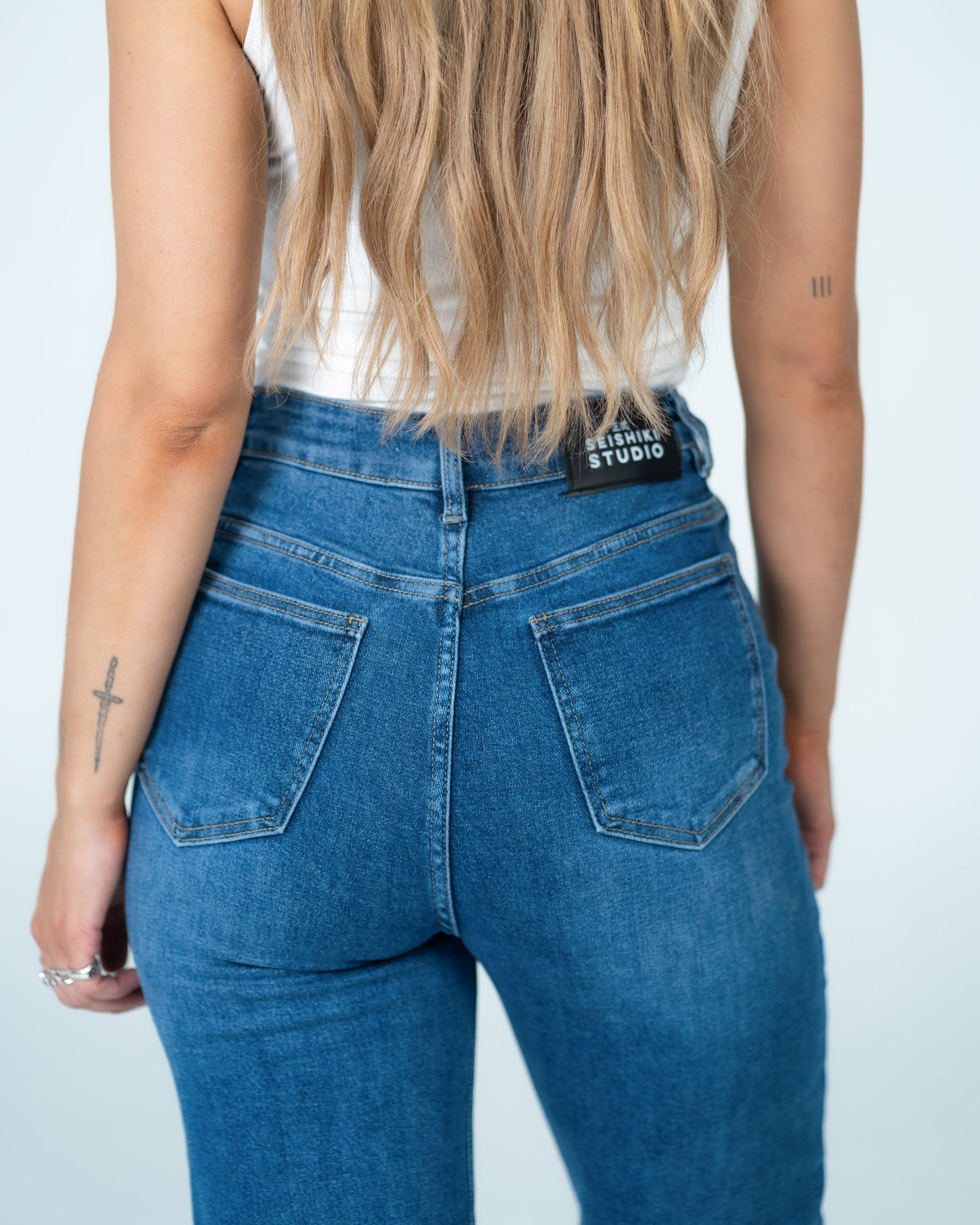 MAINICHI Wide Leg Jeans ULTRA DARK WASH - INSEAM 79CM