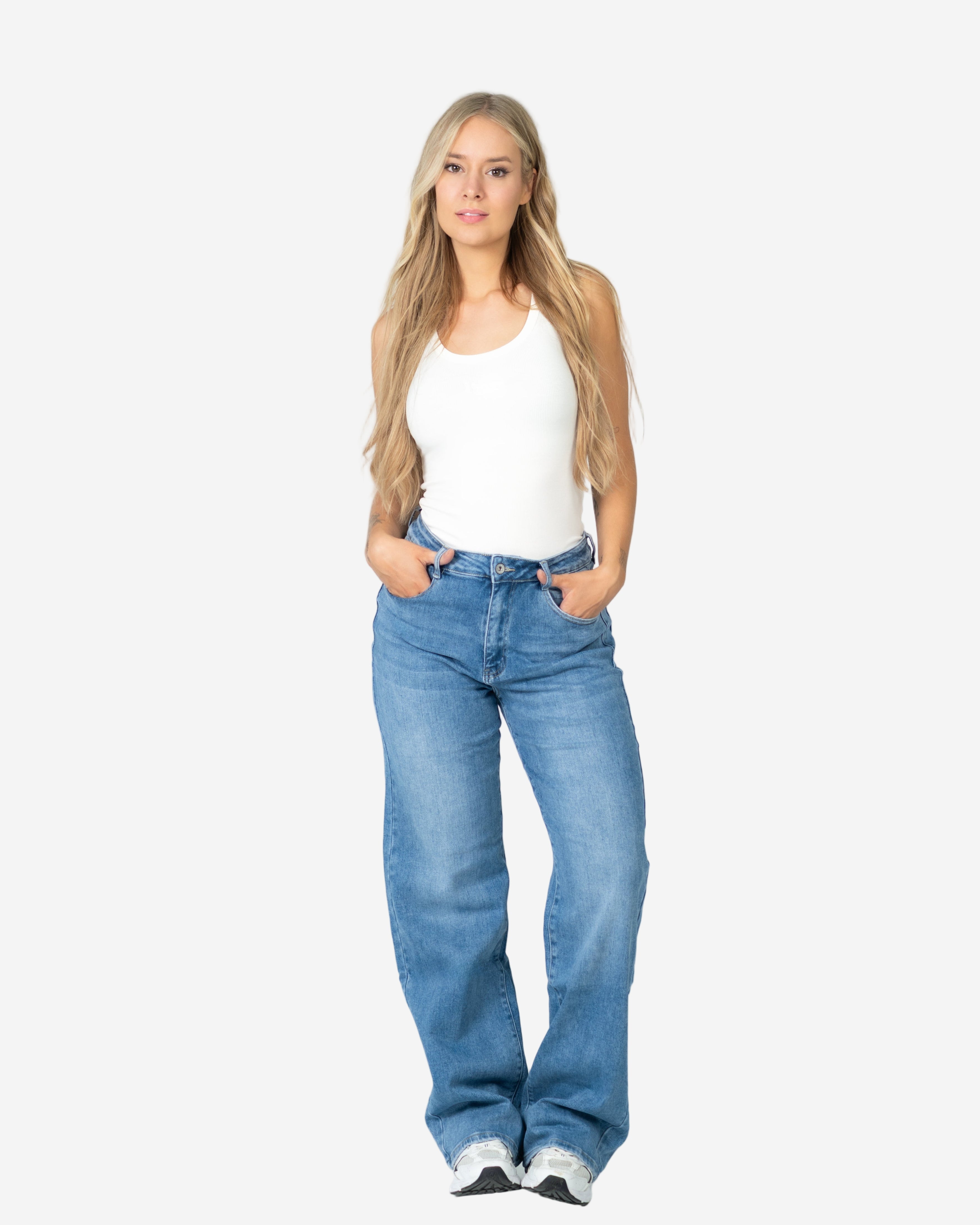 MIKSAKI Wide Leg JEANS MEDIUM WASH - INSEAM 83CM