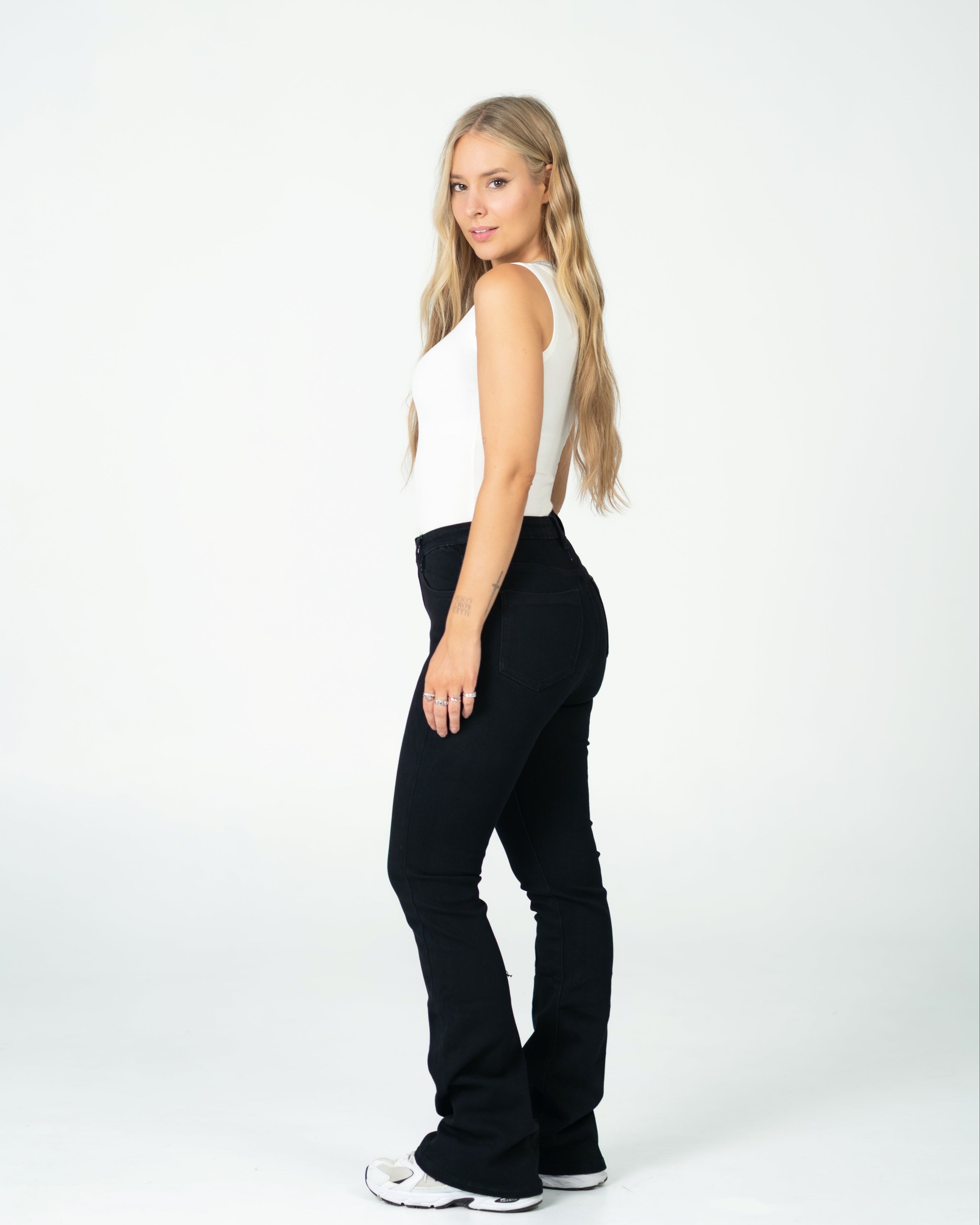 NAMAKE Flare Jeans BLACK - IL 85CM