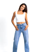 JEANS  mit hoher Taille, WIDE LEG Waschung JEANS  Schrittlänge 86 cm