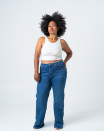 STRETCHY MAKOTO Sparkle Wide Leg Jeans - INSEAM 79CM | SEISHIKI STUDIO