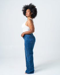 STRETCHY MAKOTO Sparkle Wide Leg Jeans - INSEAM 79CM | SEISHIKI STUDIO