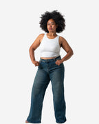 SHAKIYO Wide Leg Jeans GREY BLUE - INSEAM 77CM