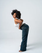 SHAKIYO Wide Leg Jeans GREY BLUE - INSEAM 77CM