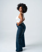 SHAKIYO Wide Leg Jeans DARK BLUE - INSEAM 77CM