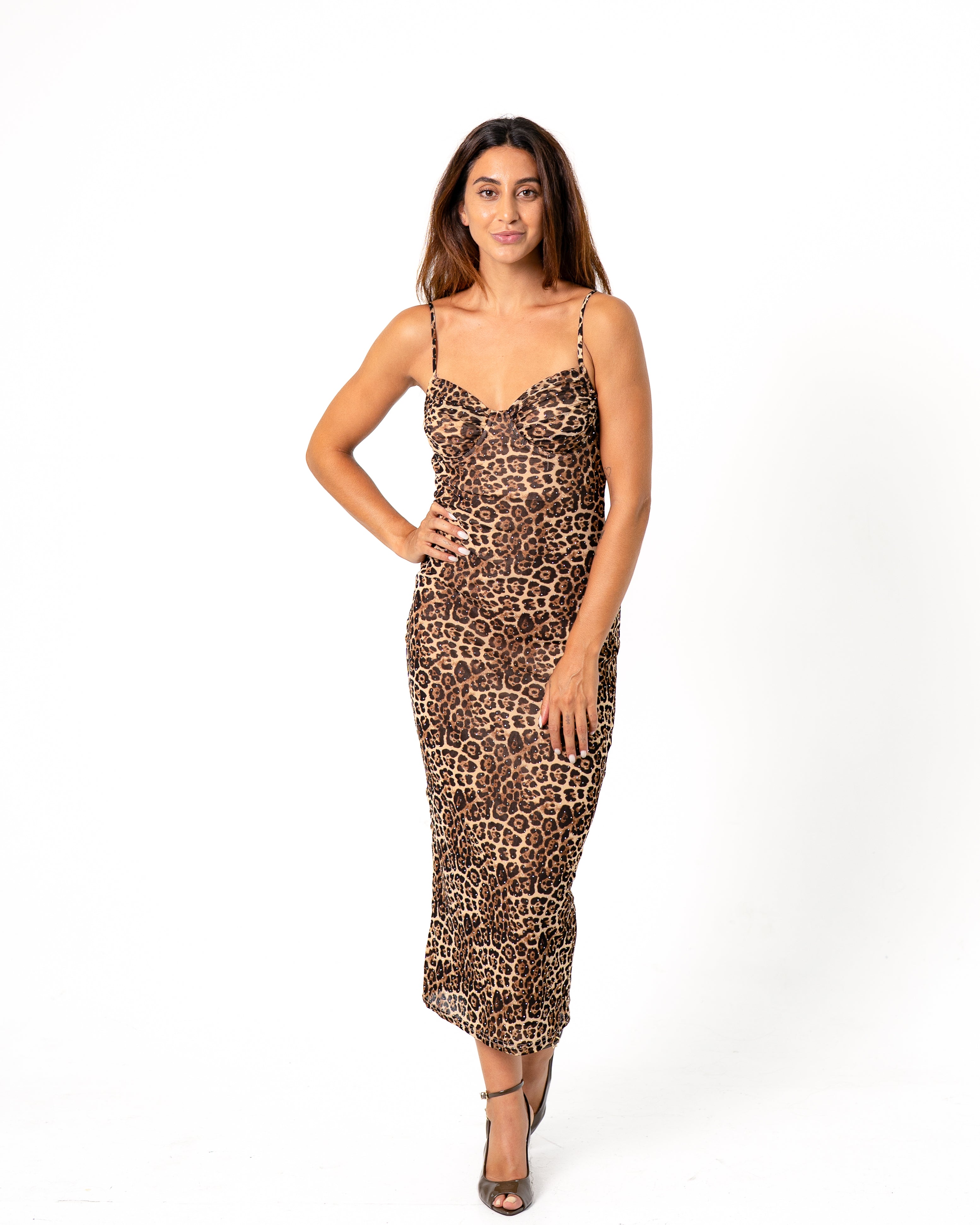 SPARKLY LEOPARD PRINT DRESS