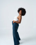 SHAKIYO Wide Leg Jeans DARK BLUE - INSEAM 77CM