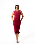 CAP SLEEVE SHORT DRESS BURGUNDY