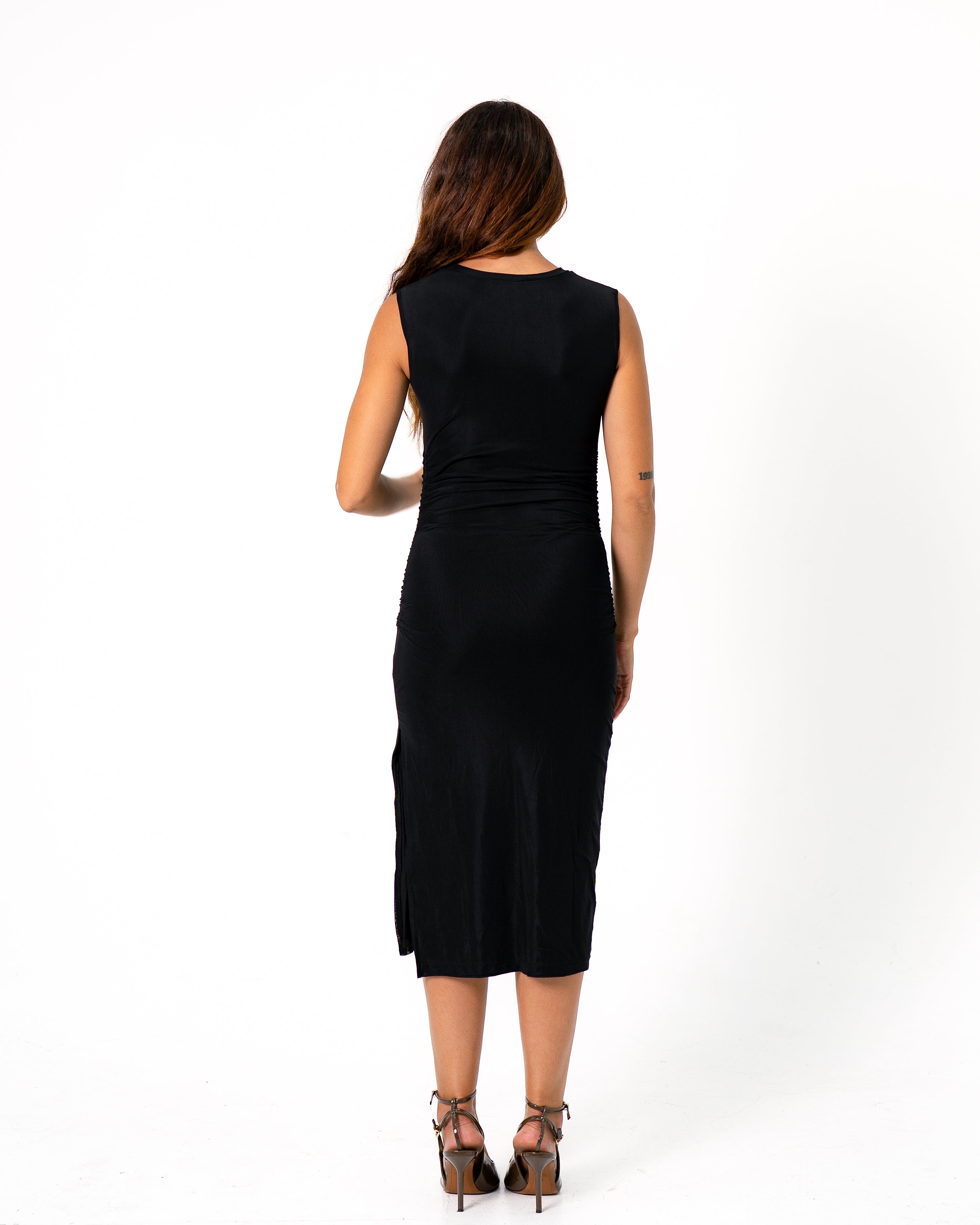 CAP SLEEVE SHORT DRESS BLACK