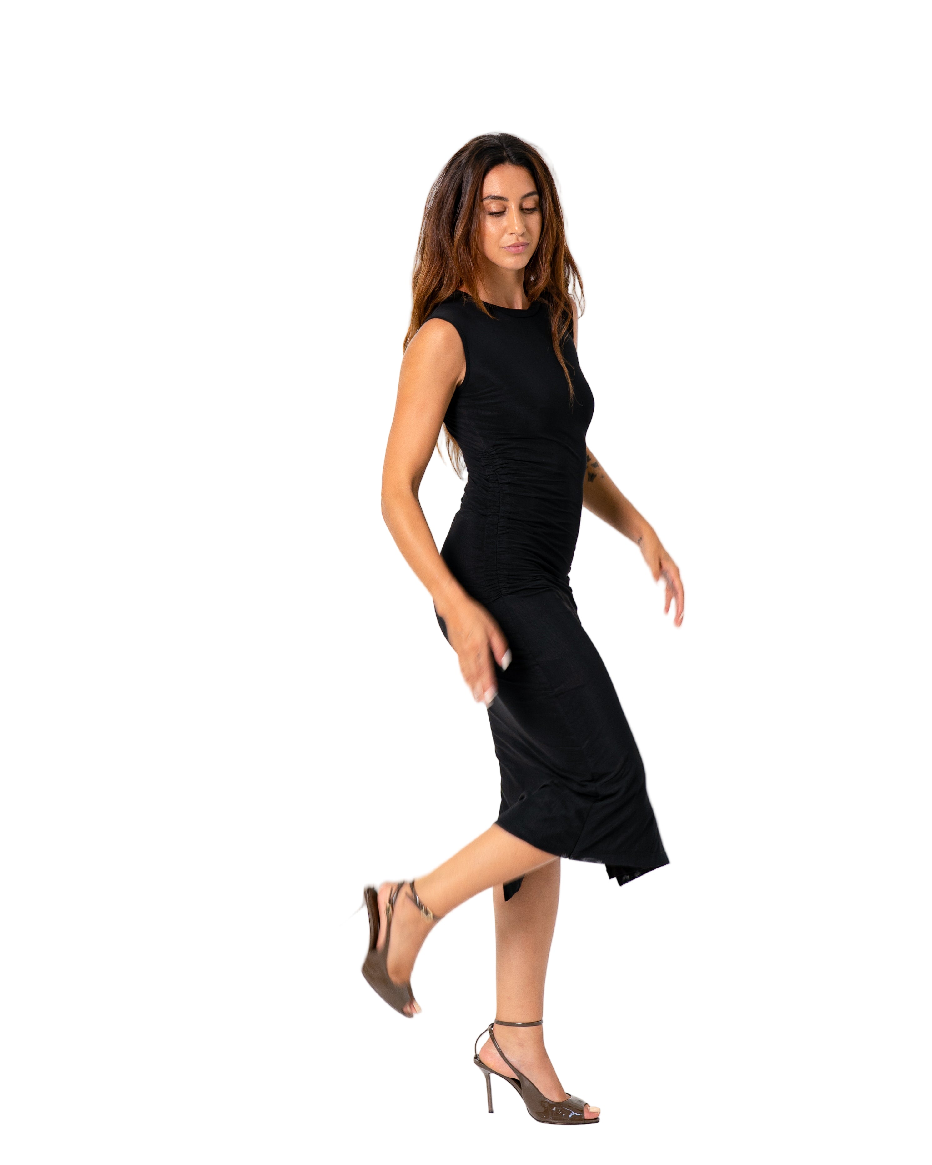 CAP SLEEVE SHORT DRESS BLACK