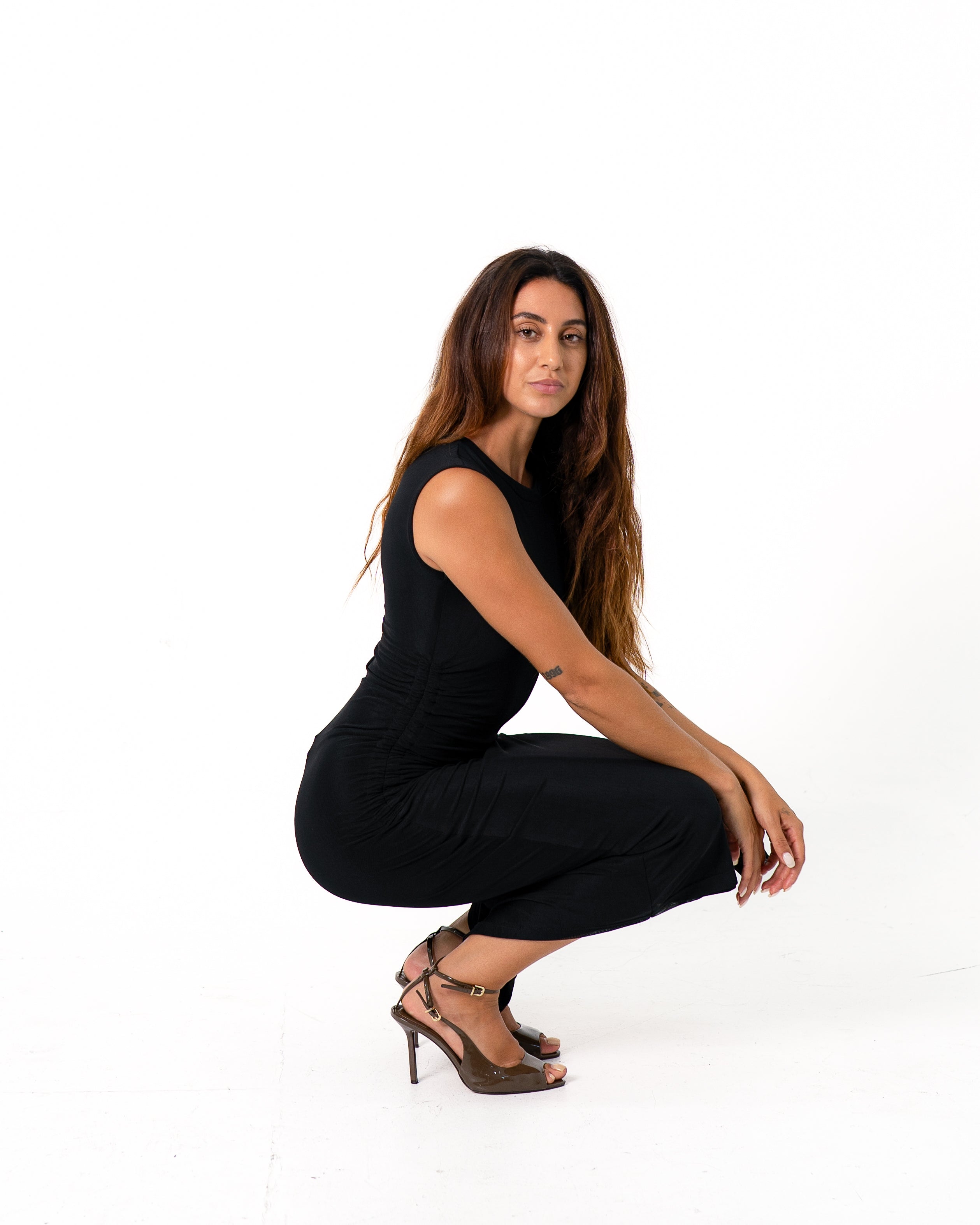 CAP SLEEVE SHORT DRESS BLACK