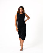 CAP SLEEVE SHORT DRESS BLACK