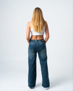 SHAKIYO Wide Leg Jeans GREY BLUE - INSEAM 77CM