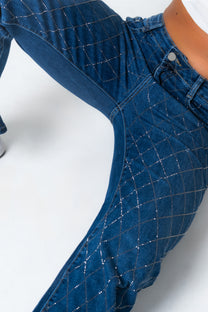 STRETCHY MAKOTO Sparkle Wide Leg Jeans - INSEAM 79CM | SEISHIKI STUDIO