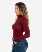 SEMI SHEER ULTRA SOFT TURTLENECK BURGUNDY