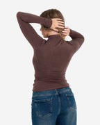 SEMI SHEER ULTRA SOFT TURTLENECK BROWN