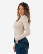 SEMI SHEER ULTRA SOFT TURTLENECK BEIGE