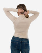 SEMI SHEER ULTRA SOFT TURTLENECK BEIGE