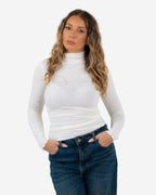 SEMI SHEER ULTRA SOFT TURTLENECK WHITE