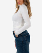 SEMI SHEER ULTRA SOFT TURTLENECK WHITE