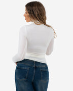 SEMI SHEER ULTRA SOFT TURTLENECK WHITE