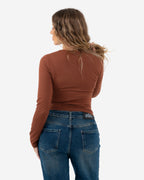 EXTRA WARM COMPRESSIVE LONGSLEEVE Top BROWN