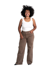 002 - THE BAGGY STRAIGHT LEG STRETCHY Jeans LIGHT BROWN - IL 78CM | SEISHIKI STUDIO