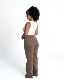002 - THE BAGGY STRAIGHT LEG STRETCHY Jeans LIGHT BROWN - IL 78CM | SEISHIKI STUDIO