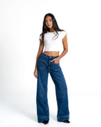 BLAUWEJEANS  WIDE LEG  EN KLEINE VOORZAKEN - IL 80 CM
