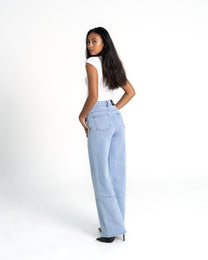 STRETCHY LIGHT WASH WIDE LEG JEANS - IL 80CM | SEISHIKI STUDIO